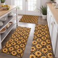 thumbnail image 2 of Black Leopard Sunflower Pattern Kitchen Rugs Sets Of 3,Kitchen Runner Rugs Non Skid Washable,Decorative Kitchen Floor Mats for Kitchen,Sink,Laundry,17"x30"+ 17"x47" + 17"x59", 2 of 6