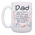 thumbnail image 2 of ThisWear Best Dad Ever Gifts for Dad Like Wise Old Owl Less Feathers Beak and Stuff 2 Pack Ceramic 15oz Coffee Mug Set, 2 of 4
