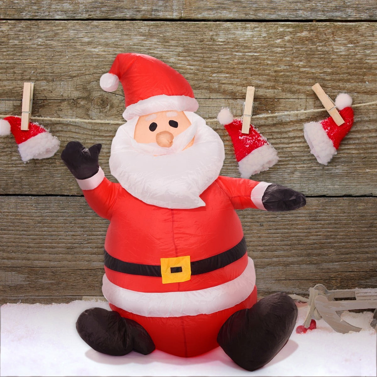 4 ft Airblown Inflatable Christmas Xmas Sitting Santa Claus Decoration