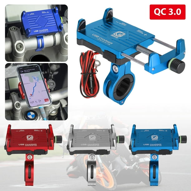 Motorcycle Phone Mount Holder with Charger TSV 360° Rotation