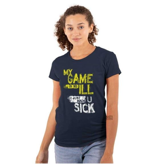 My Game is Ill Funny Gaming Attitude Womens Fitted Plus Size Graphic Tee Brisco Brands 2X