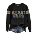 thumbnail image 4 of Aoiroe Women 2026 Holiday Casual Mardi Gras Sweatshirts Long Sleeve Sequin Sweatshirt Fashion Glitter Hoodies Outfits Black L, 4 of 9