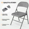 thumbnail image 2 of Ktaxon 4 Pack Outdoors&Indoors Folding Chairs, Heavy Duty Metal, for Outdoor Dining, Party, Concert, Gathering, Gray, 2 of 7