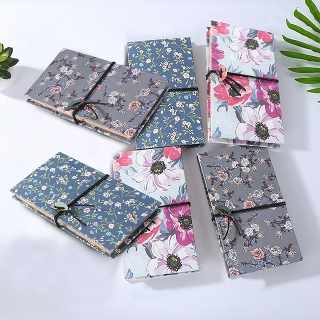 Álbum de fotos floral DIY - Libro de recuerdos finos de 30 páginas para fotos de graduación, crecimiento y conmemoración, 11,5x21cm, papel Kraft