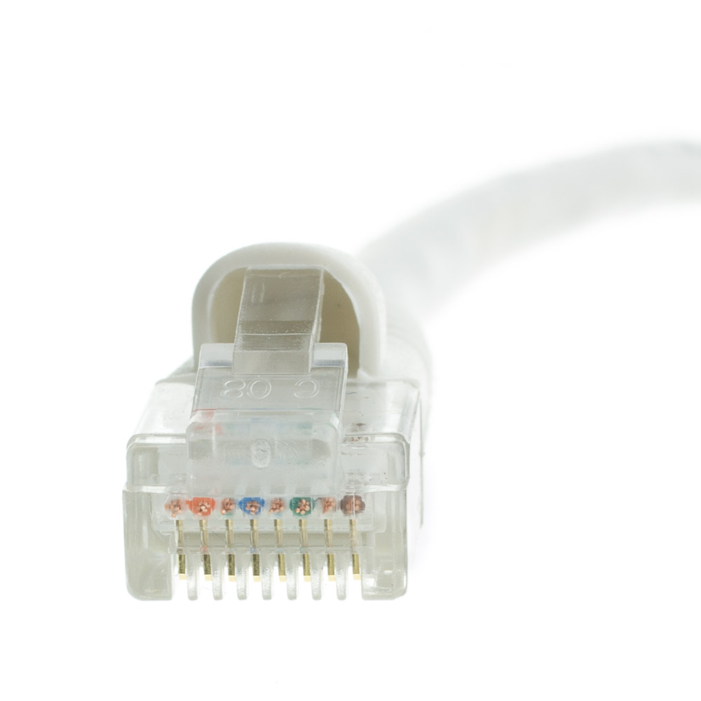 Cat5e Ethernet Cable, 24AWG, RJ45 Gold Plate Connector, ETL, 4 Pair Stranded Copper, Snagless Mold Boot Unshielded Twisted Pair (UTP) Internet Network Patch Cable, 50 Foot, White, CableWholesale