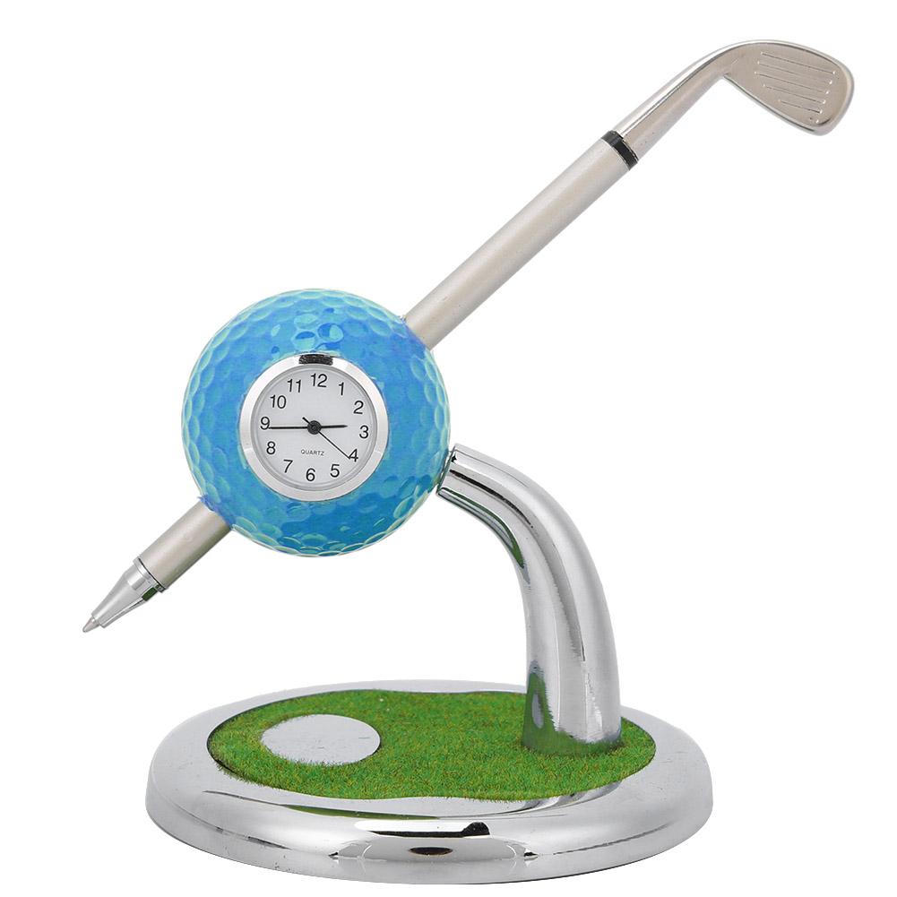 Mgaxyff Golf Pen Clock, Golf Clock,Golf Ball Pen Holder Stand with a Pen and Clock Desktop Decor