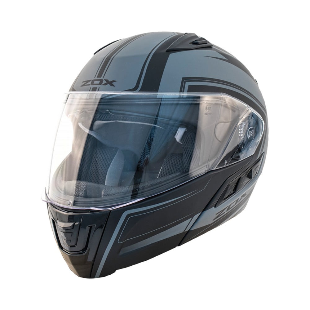 Zox Condor SVS Envoy Modular Motorcycle Helmet Matte Dark Silver