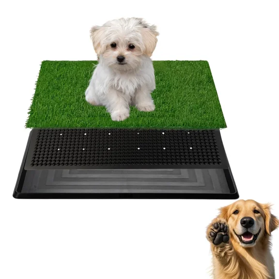 Dog Grass Pad with Tray 16"X20" Artificial Grass 3 Layered Training Pad Indoor
