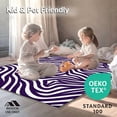 thumbnail image 4 of ODIKA 2'x3' Machine Washable Non-Slip Area Rug, Modern Zebra Inspired Striped Maze with Contrasting Artistic High Traffic Rug, Purple, 299964, 4 of 5