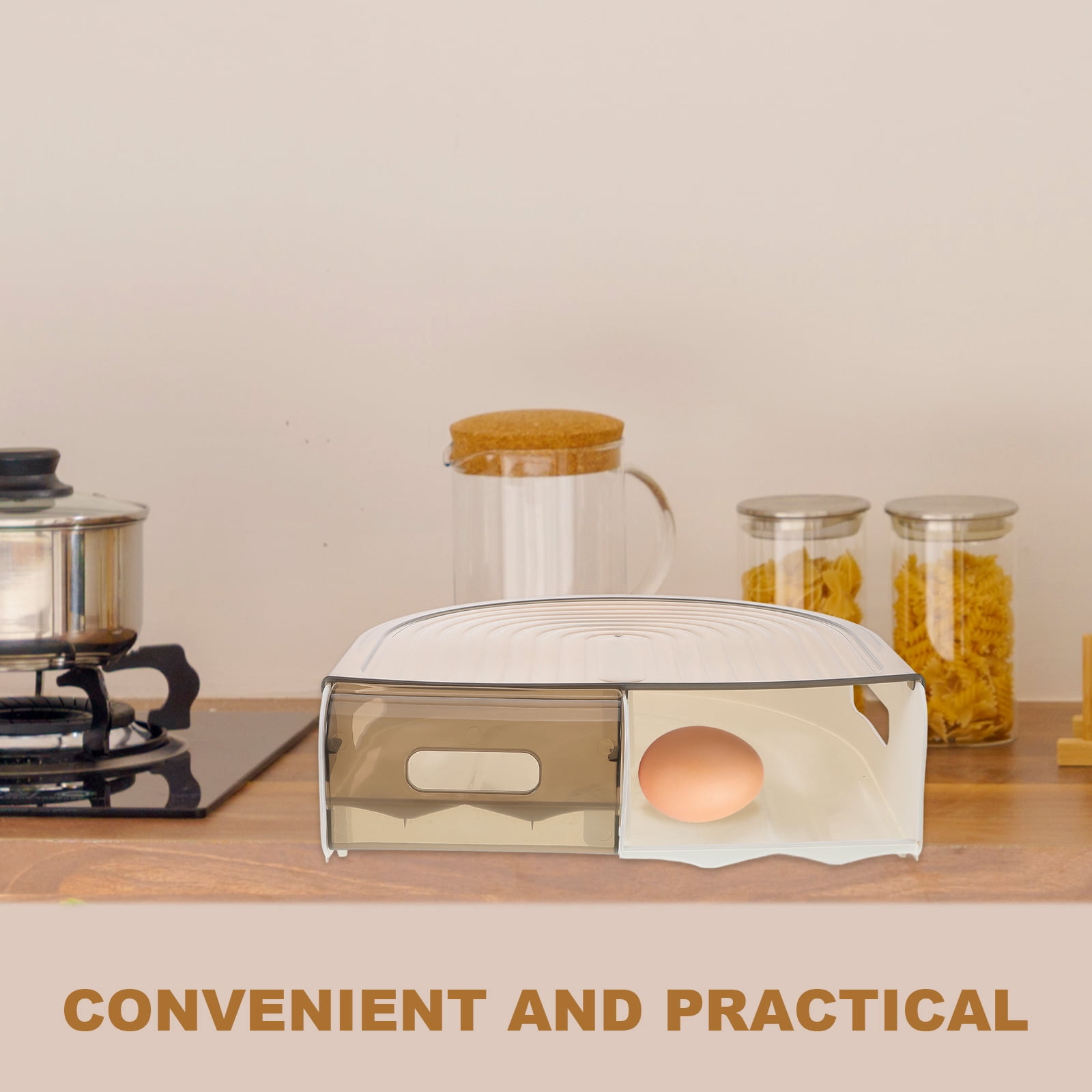 LOLIPPYY Refrigerator Egg Box with Firm Bottom and Protective Vertical Partition Design