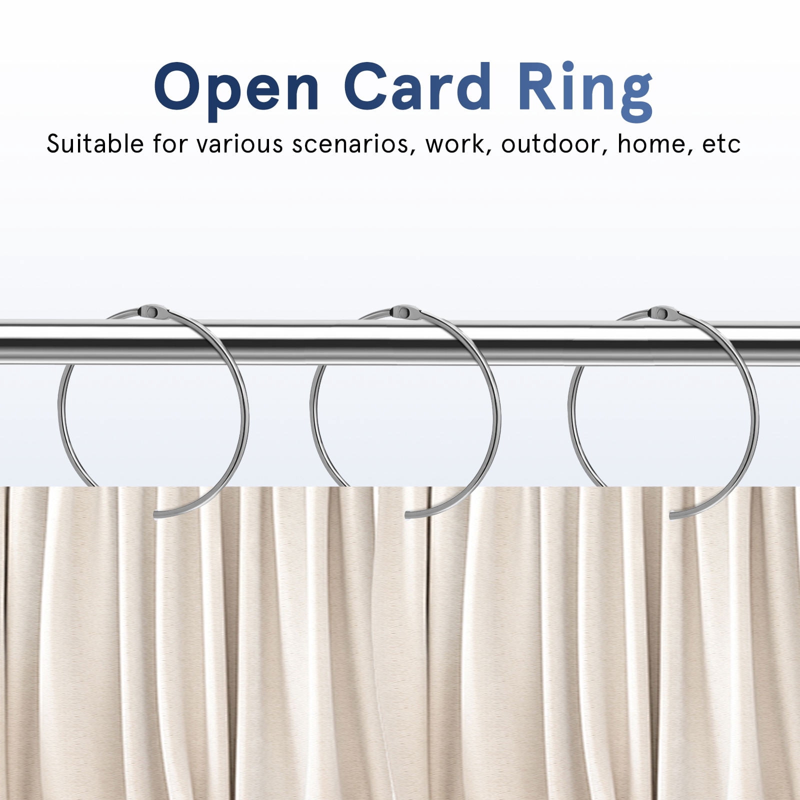WRISTBIQUE 16Pcs Metal Rings For Index Cards With Long Term Use In Silver