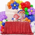 thumbnail image 3 of Mantel Queen Dream con lentejuelas rojas, 152 x 259 cm, para decoración de fiestas, 3 of 7