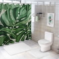 thumbnail image 7 of GOSMITH Decorative Floral Summer California Tropical Beauty Exotic Palm Leaves Hawaii Tree Jungle Nature White Leaf Shower Curtain White, 7 of 7