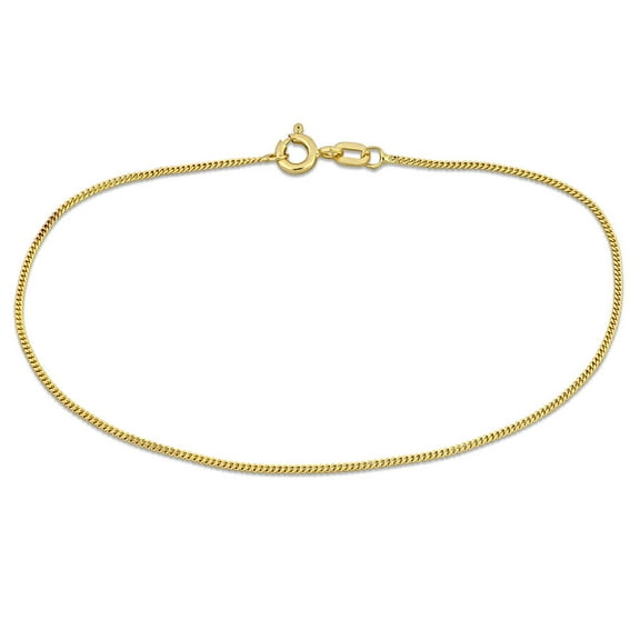 Amour 1mm Diamond Cut Flat Curb Bracelet in 14k Yellow Gold - 9 in