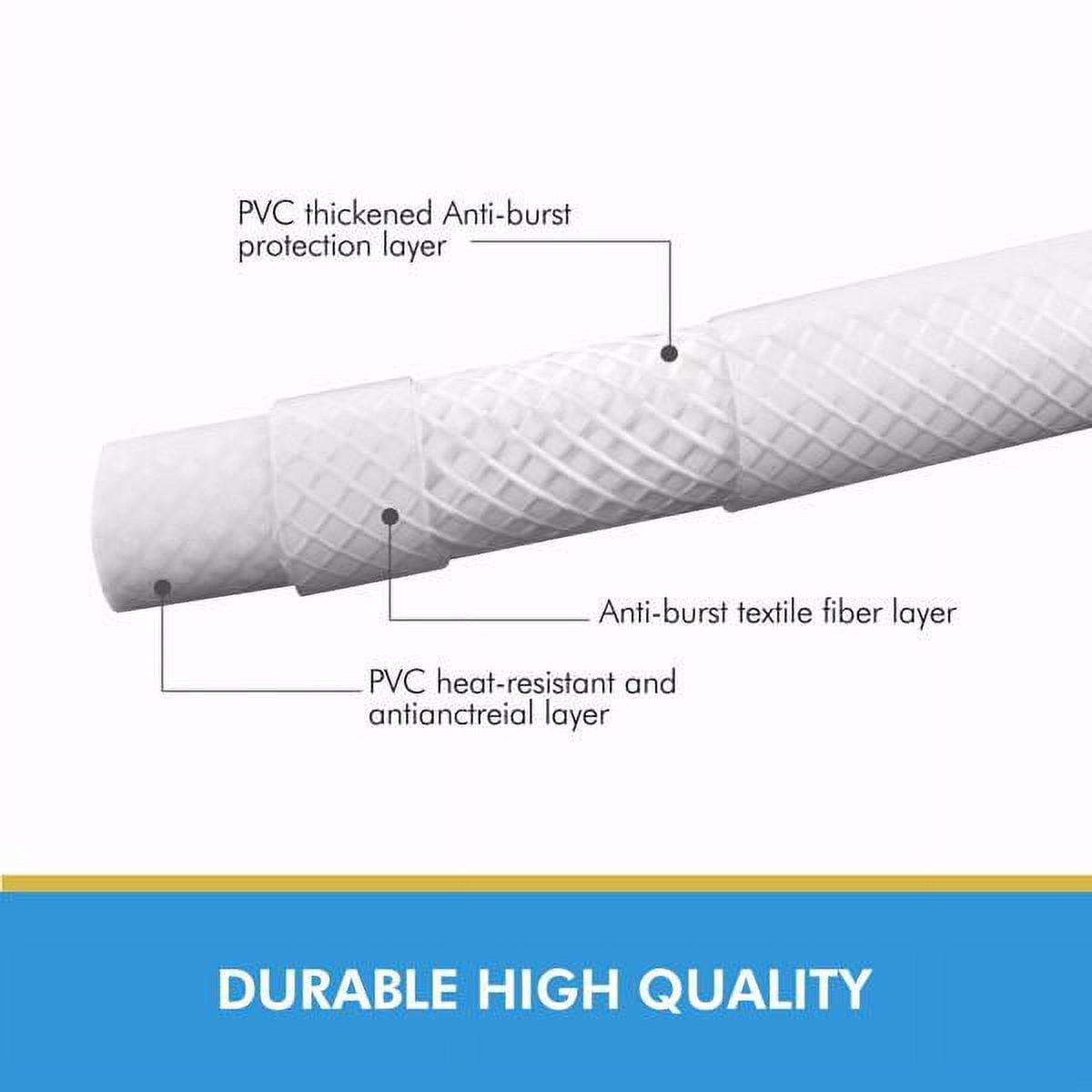 Anti-Kink Shower Hose, 3-Layer Reinforced (Anti-Burst/Heat-Resistant), Universal G1/2" Fit for Bathroom Bidet Tub Pet Washing, White
