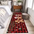 thumbnail image 4 of Gingerbread Christmas 2'x6' Runner Rugs for Hallway Kitchen Bedside Non Slip, Xmas Balls Branches Red Buffalo Plaid Entryway Rug Runners with Rubber Backing, Long Carpet Runner for Laundry Room, 4 of 8