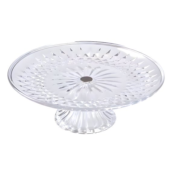 ACDANC 8 Inch Acrylic Cake Stand, Elegant Dessert Display with Flower Petal Edge, Clear Pedestal for Wedding Birthday Party Home Decor