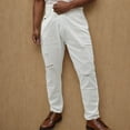 thumbnail image 1 of Styesk Men's Pants Men's Ripped Jeans Zipper Straight Barrel Wash Elastic Trend Outdoors Denim Trousers, 1 of 8