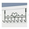 thumbnail image 4 of Artrylin Over Door Hooks with 7 Coat Hooks - No Drill Hanger Organizer for Clothes/Hats/Bags, Heavy Duty Metal Coat Rack with Adjustable Spacing, Holds 30lbs per Hook (Black), 4 of 8
