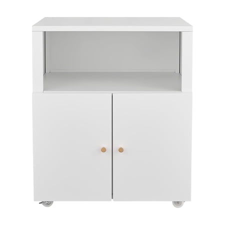 Kojooin Metal File Cabinet and Printer Stand, Mobile Storage Unit with Adjustable Shelf for Home Office
