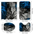 thumbnail image 7 of Debonair 4 Pcs Bathroom Shower Curtain Set,Durable Bathroom Decor Set with Rugs(Bath Mat,U Shape and Toilet Lid Cover Mat) and 12 Hooks,Blue Rose and Leopard, 7 of 7