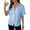 Blue, variant on Elegant Summer Satin Collar French Blouse for Women with Short Sleeves and Cropped Fit for Travel or Casual Daily Wear, S, White