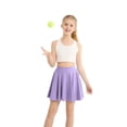 thumbnail image 2 of Esho 2 Pack Women Casual Mini Skirts with Liner Athletic Solid Culottes Pleated Skater Skirt Skorts, M-L, 2 of 8