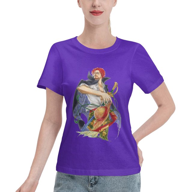 T-Shirt Basique à Manches Courtes pour Femmes Naruto Shanks