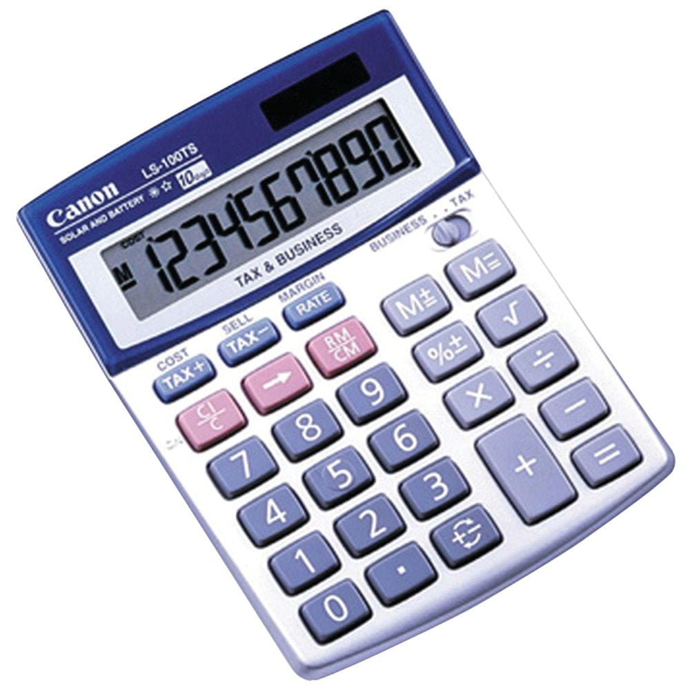 Canon LS100TS Portable Business Calculator (2-Pack) Canon LS-100TS Pocket Calculator - 10 Digit(s) - LCD - Battery/Solar Powered - 1.3in x 4.1in