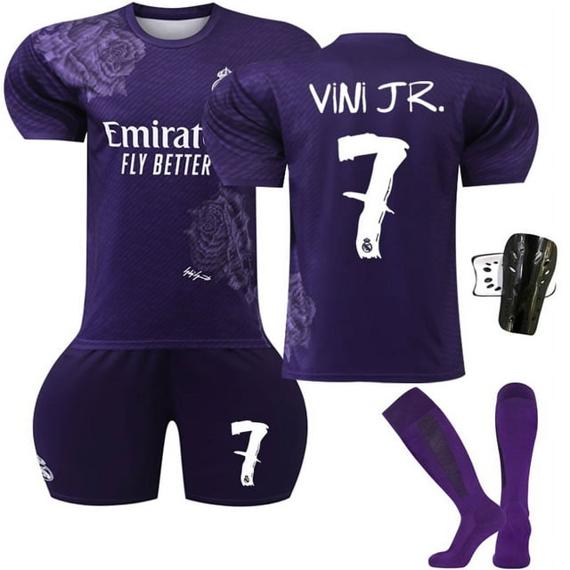 Boys Girls MBAPPE 10# RODRYGO 11# VINI JR.7# KROOS 8# Kids Football Jersey Suit