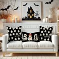 thumbnail image 2 of Halloween Throw Pillow Covers 18x18 Set of 2 Black and White Ghost Decor Spooky Halloween Decorations Outdoor Indoor Cute Decorative Cushion Cases for Home Living Room Sofa Couch, 2 of 6