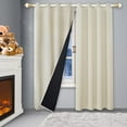 thumbnail image 3 of Topchances Indoor Outdoor Thermal Curtains, Door Curtains for Winter, Thick Double-layer Thermal Blackout Curtain with Quilted Lining, Windproof Soundproofing Keep Warm, (Beige, 52''x96'', 1 Panel), 3 of 12