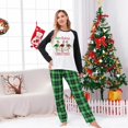 thumbnail image 4 of Pijamas a juego de Navidad para mujer, conjunto de pijamas verdes, Feliz Navidad, flocado, 4 of 4