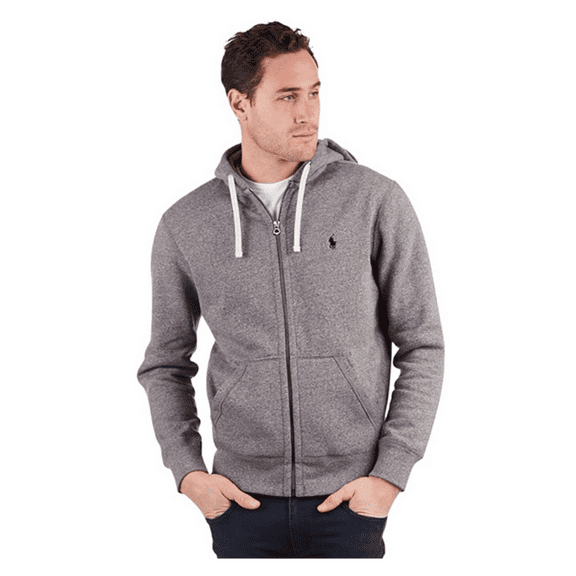 Polo Ralph Lauren Men's Classic Fleece Full Zip Hoodie, Alaskan Heather, Grey,XL