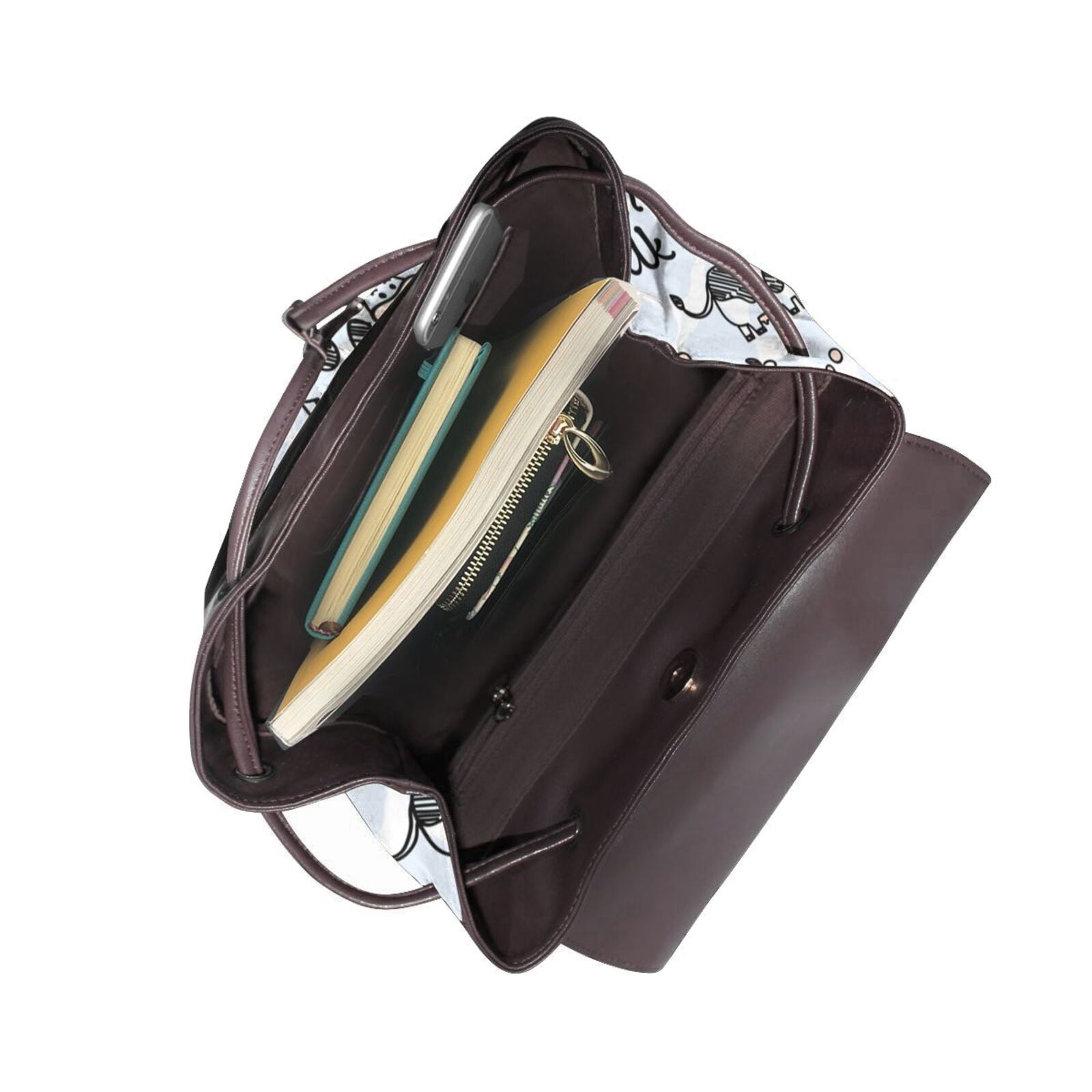 Kuqiui Cow With Fresh Milk Print Leather Backpack Purse For Women Fashion Ladies Vintage Bags Casual College Travel Backpacks bag