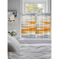 thumbnail image 4 of Burnt Orange Grey Ombre Kitchen Curtains 54 Inches length, Abstract Art Oil Painting Modern Window Treatment Curtain Drapes, Thermal Insulated Drapes for Basement Hotel RV, 42"x54", 2 Panels, 4 of 7