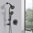 thumbnail image 2 of Drill-Free Stainless Steel Slide Bar Combo Rain Showerhead 7-Setting Hand, Dual Shower Head Spa System (Rough-in Valve Included), 2 of 7