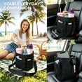 thumbnail image 7 of 4 Water Bottle Holder with Strap,Family Size 4 Compartment Drink Bag,Multiple Tumbler Carrier Caddy,Adjustable Fits Large & Small Drinks,Hands Free,Won't Tip Over in Car(Black), 7 of 7