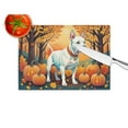thumbnail image 4 of White Pit Bull Terrier Fall Glass Cutting Board Large, 4 of 5