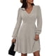thumbnail image 1 of Vestido Suéter PRETTYGARDEN Cuello en V Manga Larga XL Gris Claro, 1 of 8