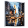 thumbnail image 2 of Designart "Times Square Yellow and Grey New York" Cityscapes Floater Framed Wall Art Print, 2 of 7