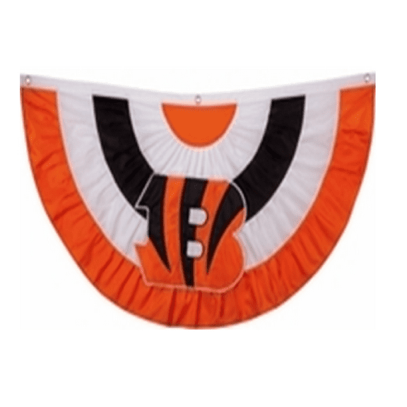 CINCINNATI BENGALS PLEATED BUNTING FAN FLAGS Single Sided Heavy Duty 51"x27"
