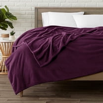 JML Soft Plush Fleece Blanket For Bed Sofa,Lightweight Flannel Blanket,King 79"x89",Purple