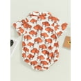 thumbnail image 4 of Wassery Baby Boy Summer Romper Shirt 3 6 12 18 Months Infant Boys Short Sleeve Button Down Cow Print Bodysuit Western Clothes, 4 of 8