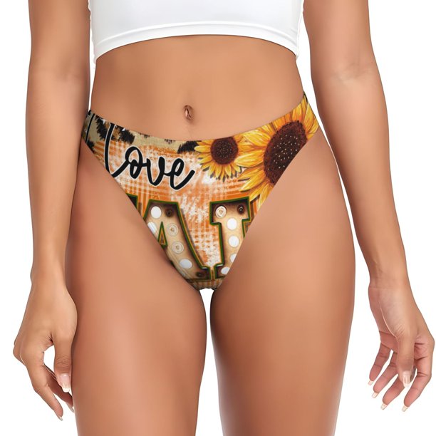 Balery I Love Fall Most Of All Tangas de Algodón para Mujer con Estampado – Ropa Interior Sexy, Transpirable, G-string-4X-Large