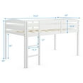 thumbnail image 4 of Costway Twin Low Loft Bunk Junior Bed Bedroom Wooden Guard Rail Ladder White, 4 of 11