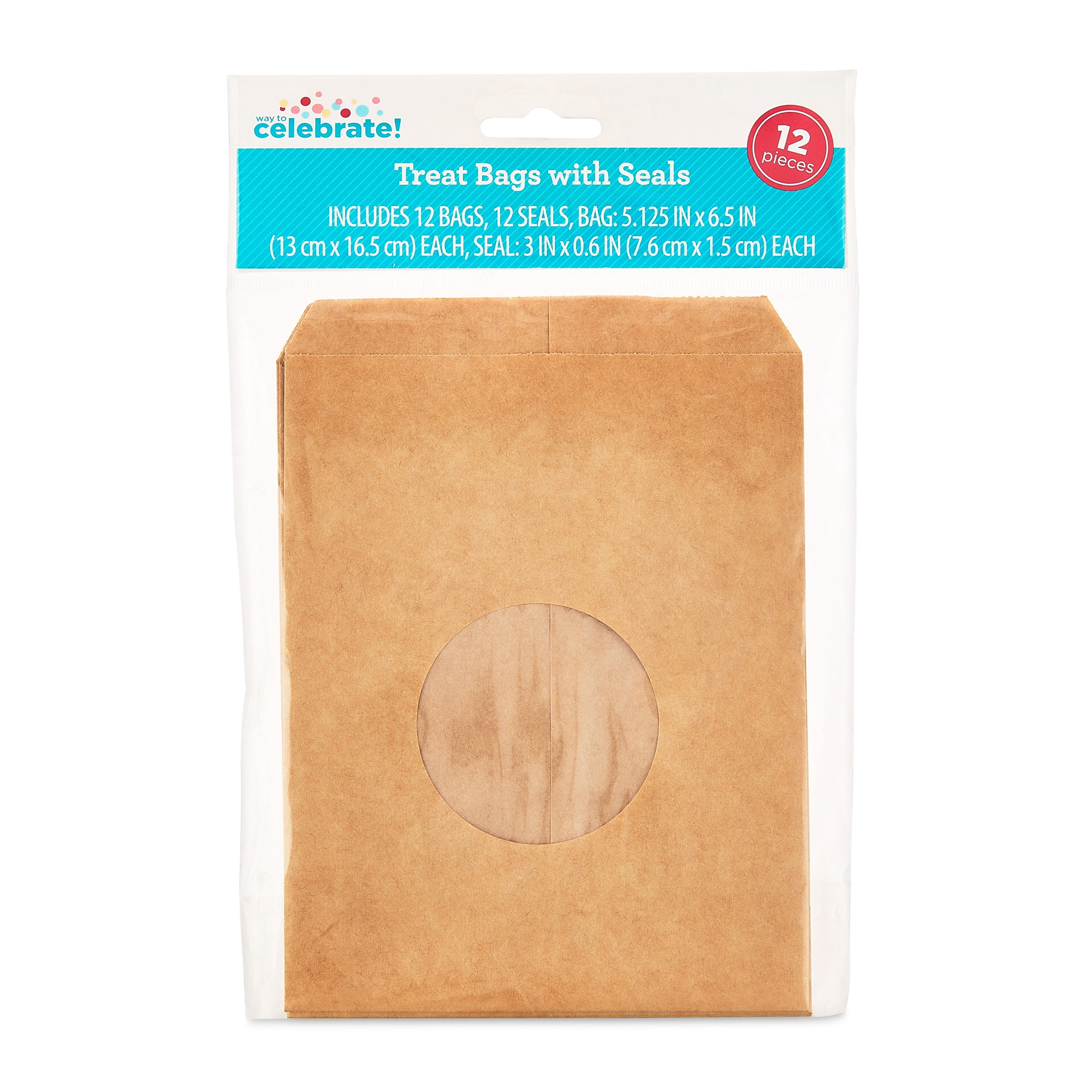 Kraft Treat Bags with Foil Seals, 5.125" x 6.5", 12 Count, by Way To Celebrate