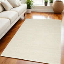HomeRoots 556085 5 x 7 ft. Shag Rectangle Area Rug, Ivory