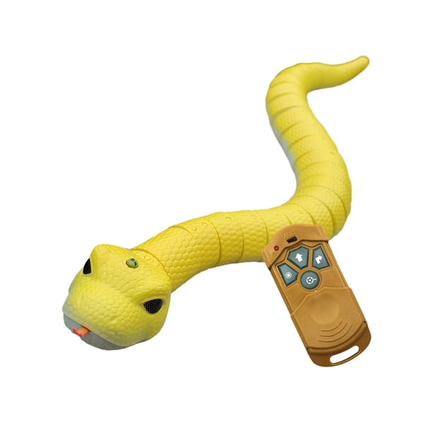 Serpiente eléctrica RC Snack Toy, serpiente realista RC, juguete interactivo para niños Amarillo