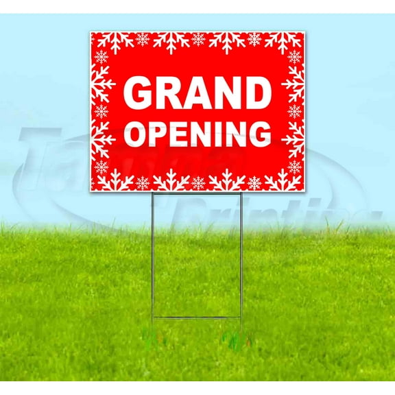 Grand Opening (18" x 24") Yard Sign, Includes Metal Step Stake